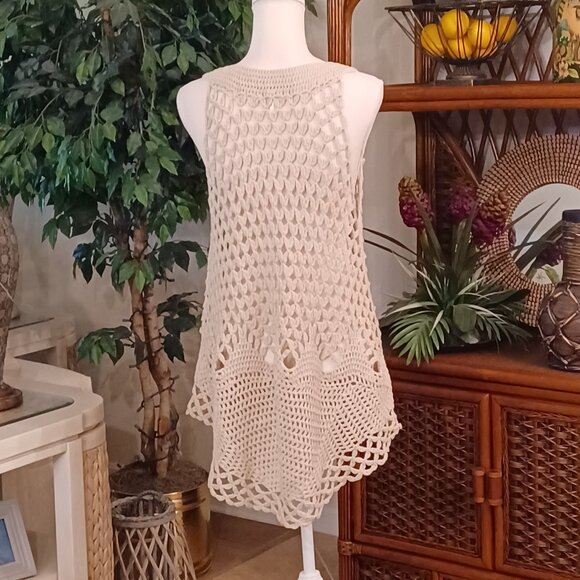 LIKE NEW! Free People Boho Crochet Knit Vest Size Large - Picture 5 of 9